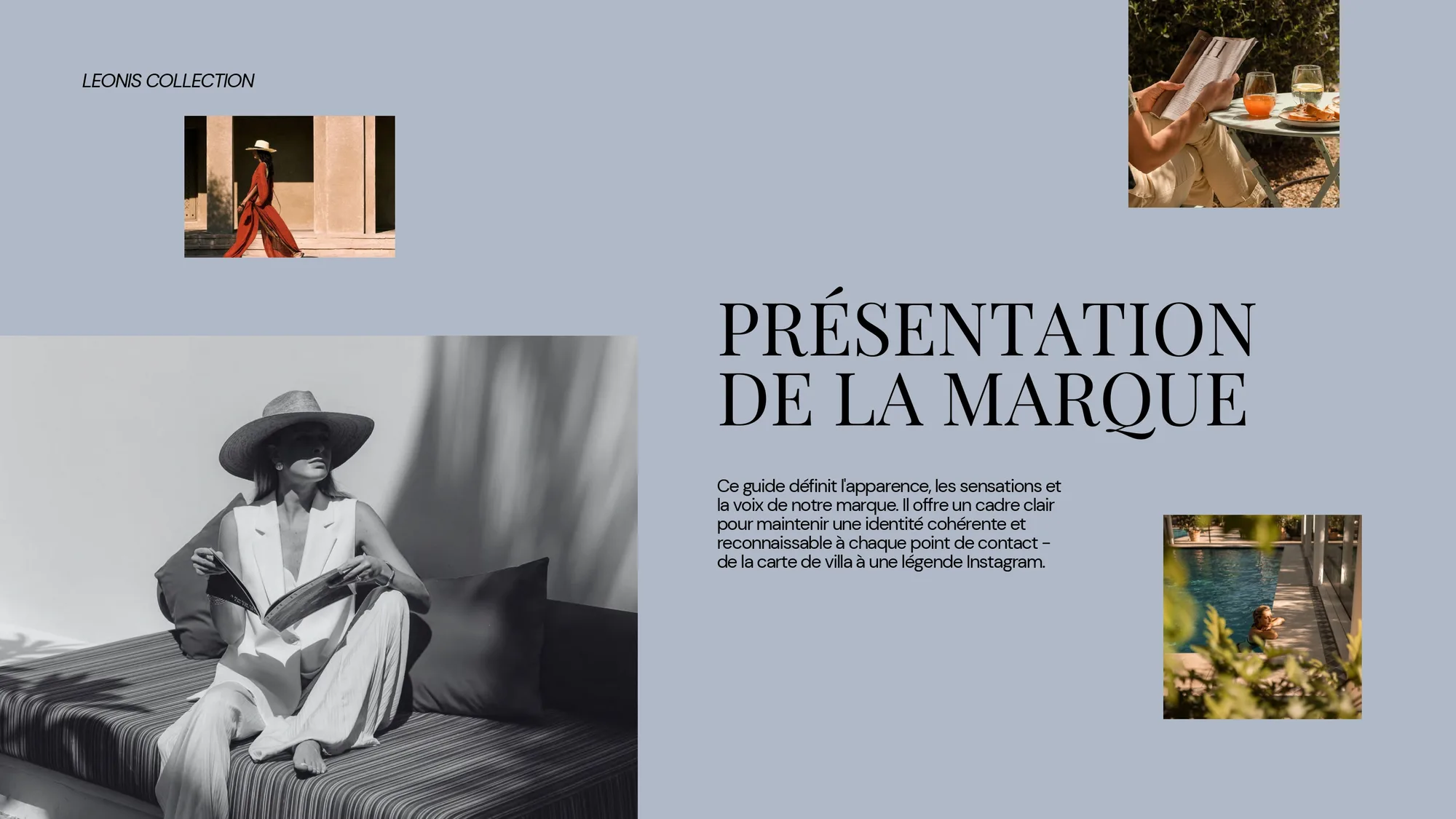 Brand presentation page explaining the voice and appearance of Leonis.