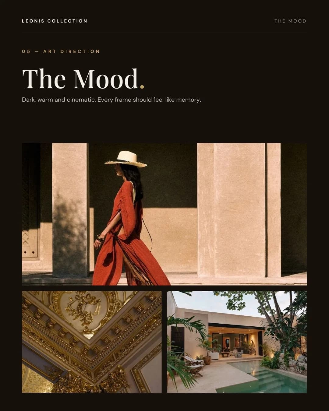 Social slide six: The Mood. Dark, warm, cinematic photography.